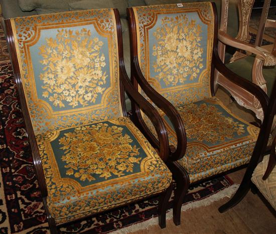 Pair strongbow low armchairs